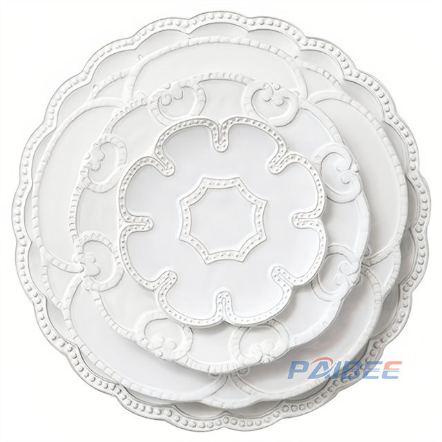 Bone China Dishes Set White Plates Sets Round Porcelain Dinner Set Ceramic Plates For Wedding