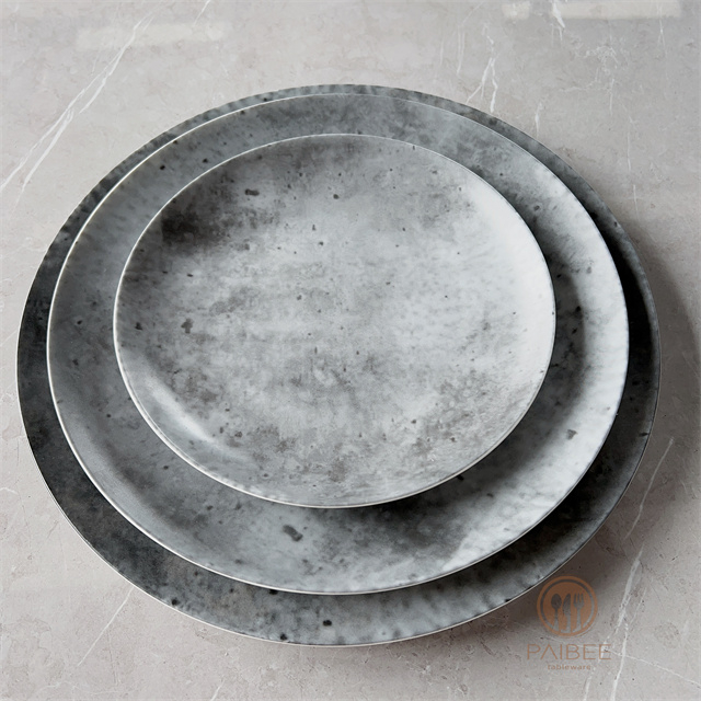 Vintage Cement Bone China Plate Hotel Creative Design Modern Industrial Style