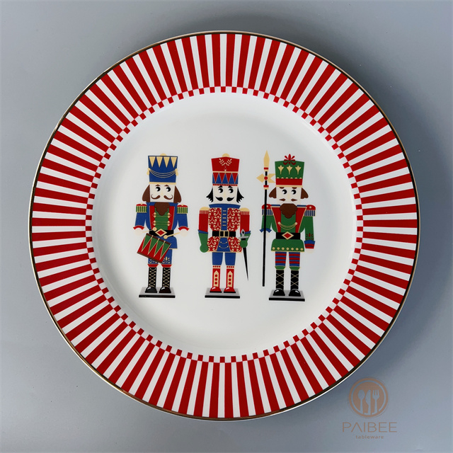 Walnut Adventure Christmas Dinner Plate Holiday Dinner Plate Bone China