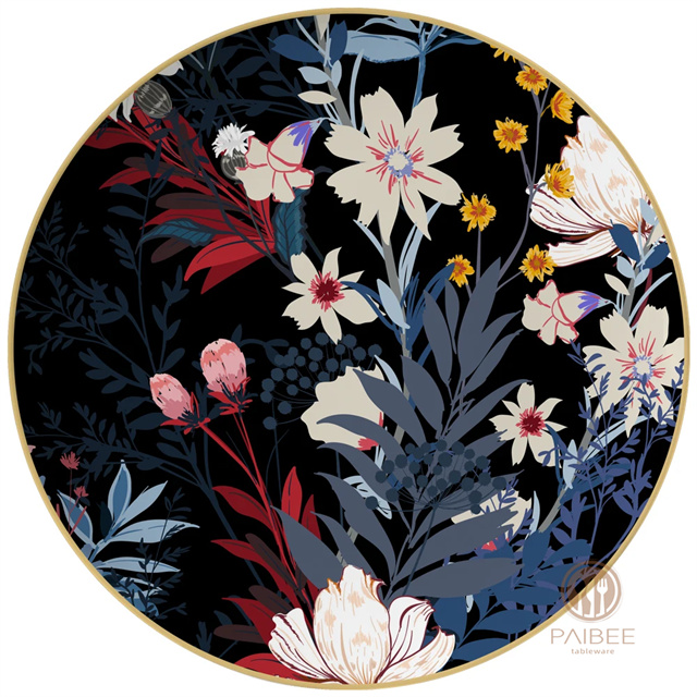 Wholesale European Bowl Plate Set Luxury Tableware Ceramic Dinnerware Set Custom Logo