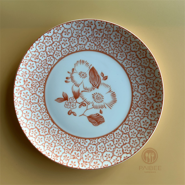 Retro Creative Japanese Style Flower High-end Ceramic Plate Bone China Plate