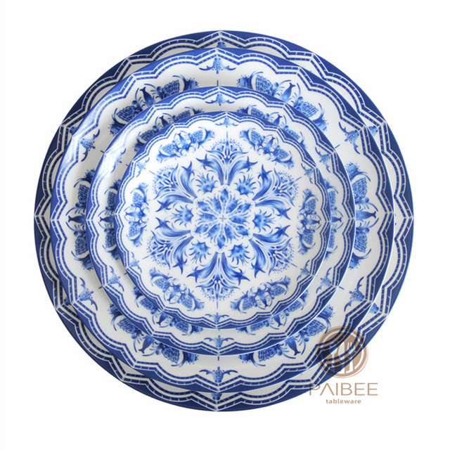 Lily Blue Dinner Plate for Wedding Party Paibee Tableware