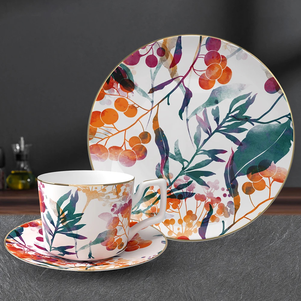 Fine Bone China Dinner Set Wedding Plate Set Luxury Decorative Tableware For Event Catering