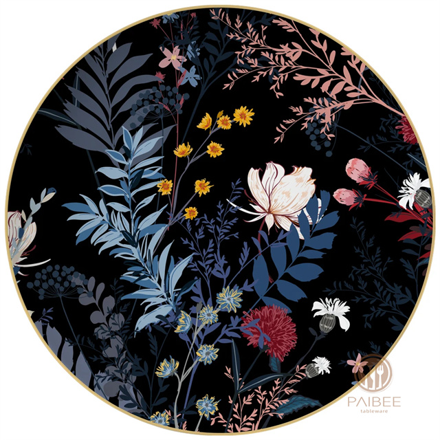 Wholesale European Bowl Plate Set Luxury Tableware Ceramic Dinnerware Set Custom Logo