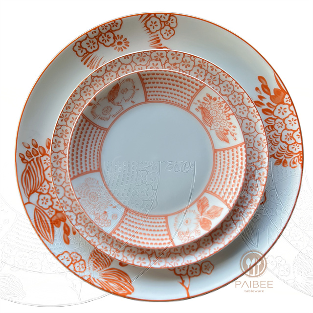Retro Creative Japanese Style Flower High-end Ceramic Plate Bone China Plate