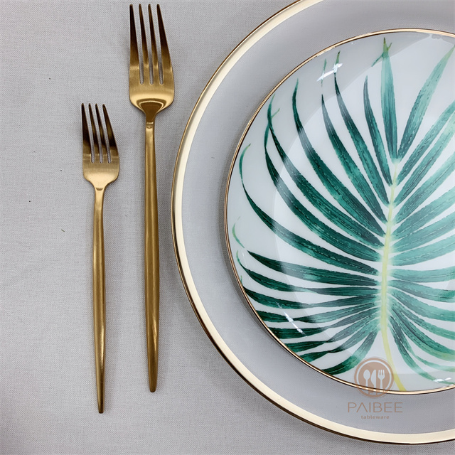 Palm Leaf Nordic Style Tableware Hotel Household Bone Porcelain Plate Set