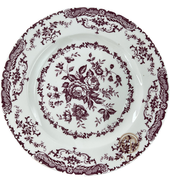 Dark Rose Porcelain Plate Wedding Bone China Ceramic Plate Set