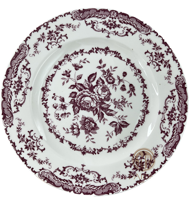 Dark Rose Porcelain Plate Wedding Bone China Ceramic Plate Set