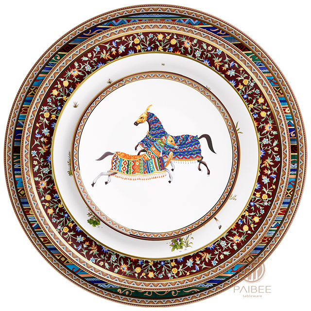 European style oriental horse bone china household tableware high quality ceramic