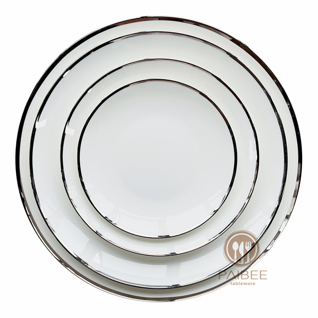 Bone China Platinum Rim Dinnerware Set