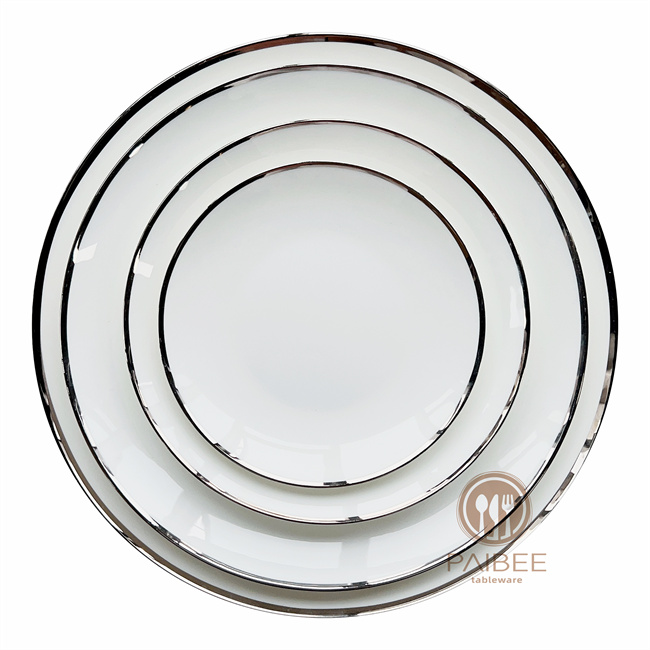 Bone China Platinum Rim Dinnerware Set