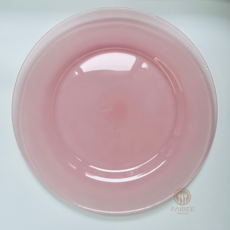 Multi-Color Solid Crystal Glass Charger Plate with Custom Options
