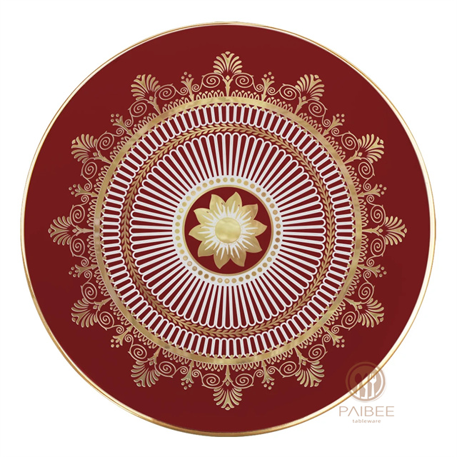 BLUE Bone China Dinnerware Set 4pcs Plate Set Red Danube Ceramic Tableware Wedding Charger Plate