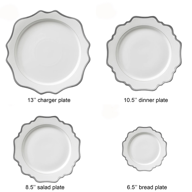 Platinum Flower Design Plate