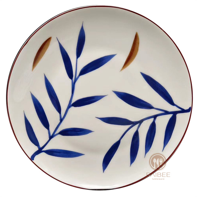 Dark blue leaves, made of high-quality bone china, thin and translucent