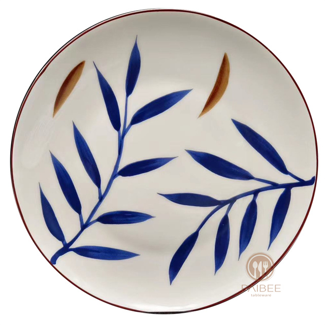 Dark blue leaves, made of high-quality bone china, thin and translucent