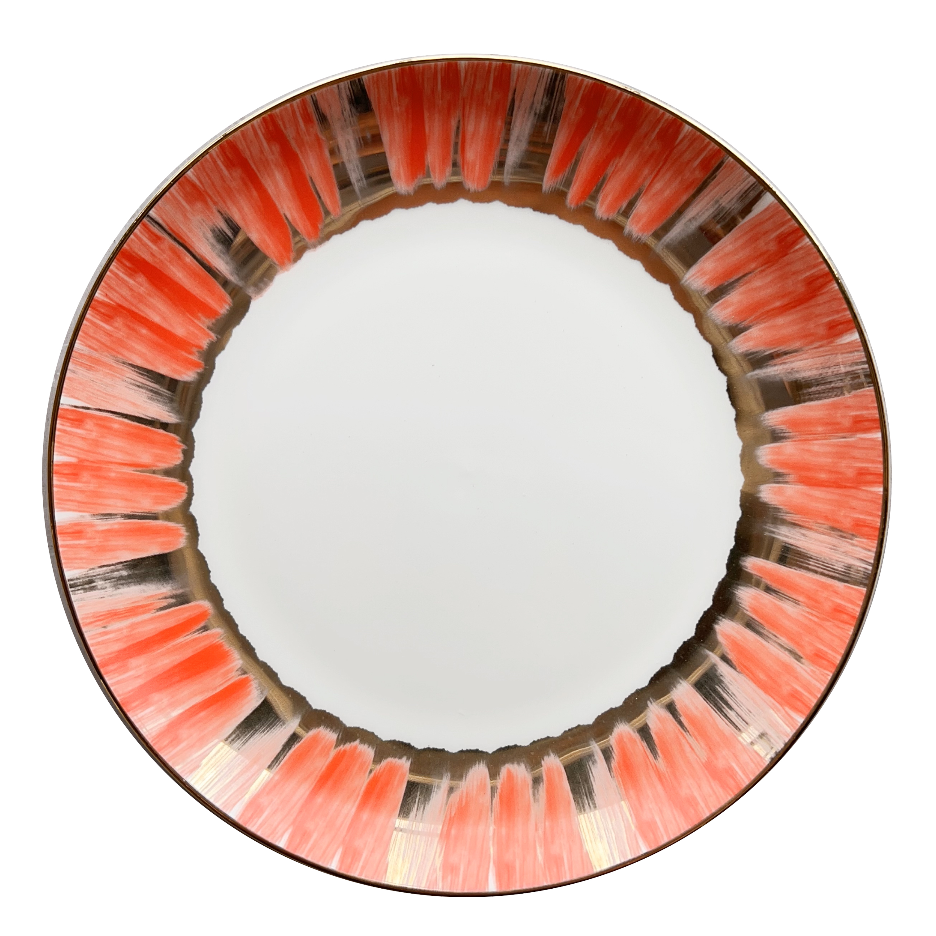 Blue and pink fantasy gold ring art decoration plate furniture decoration bone china set