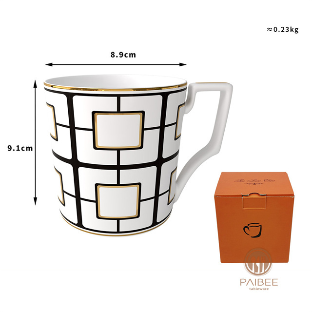 European Style Household Geometric Dinner Plate High-end Ceramic Set