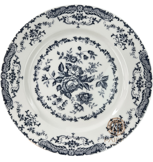 Blue Petal Pattern Bone China Porcelain Plate Set for Wedding Hotel Party