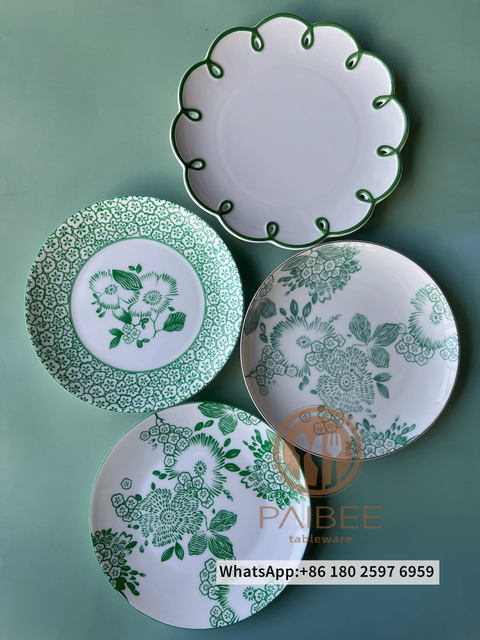 Paibee Green Wedding Chinaware Dinner Plate