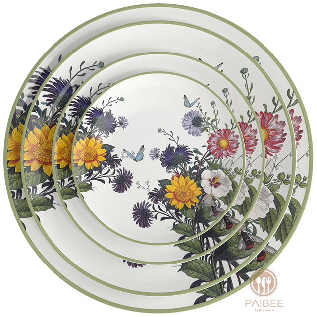 Enchanted Garden Floral & Butterfly Bone China Dinner Plate