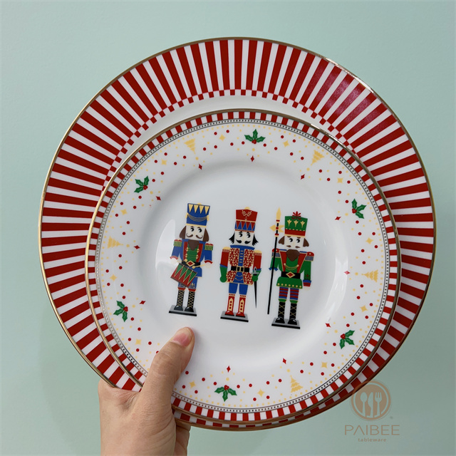 Walnut Adventure Christmas Dinner Plate Holiday Dinner Plate Bone China