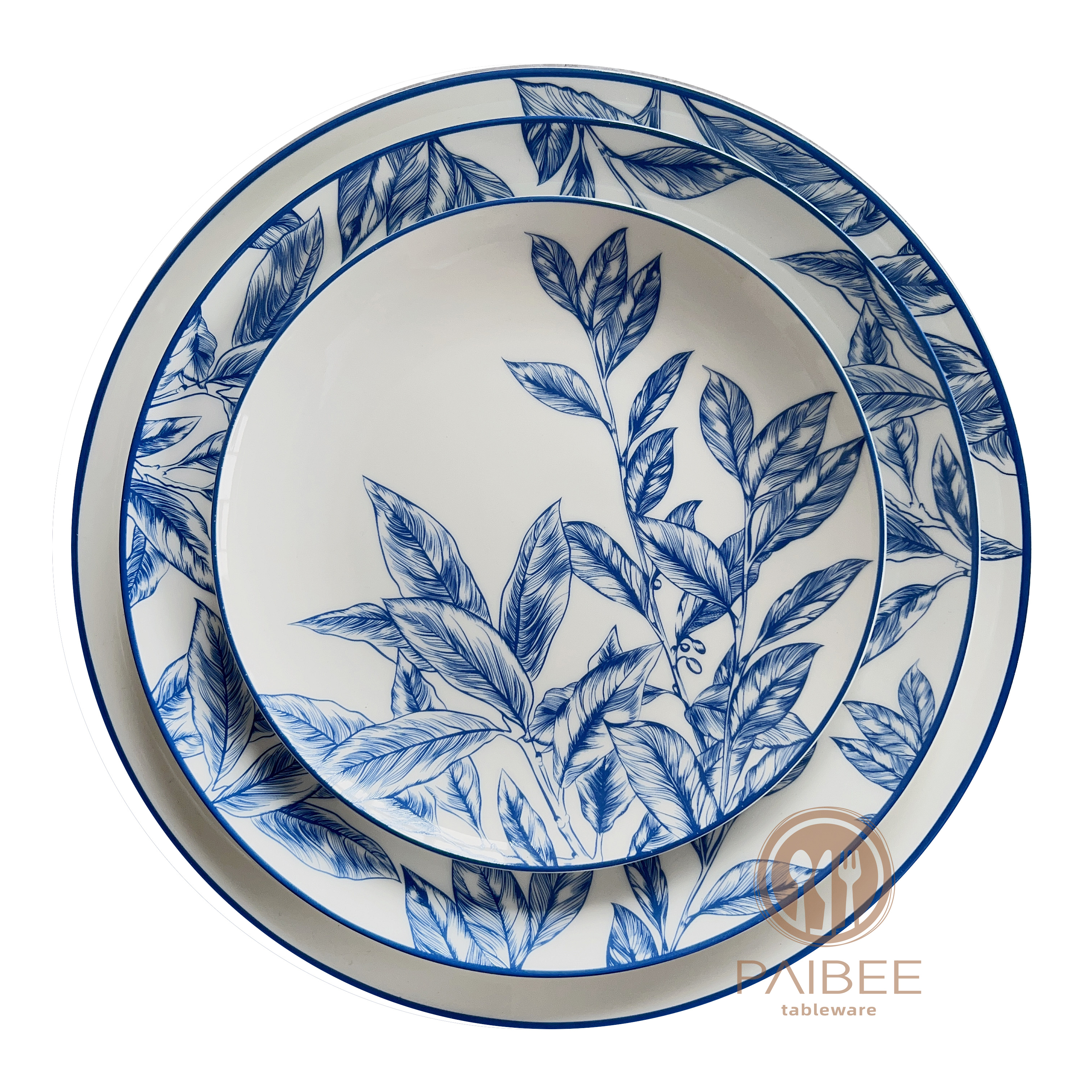 Sacred Bird & Blue Leaf Dinnerware Set Dinner Plate