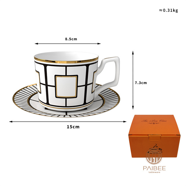 European Style Household Geometric Dinner Plate High-end Ceramic Set