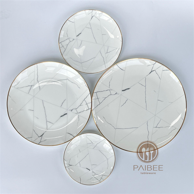 Marble Pattern Bone China Dinnerware