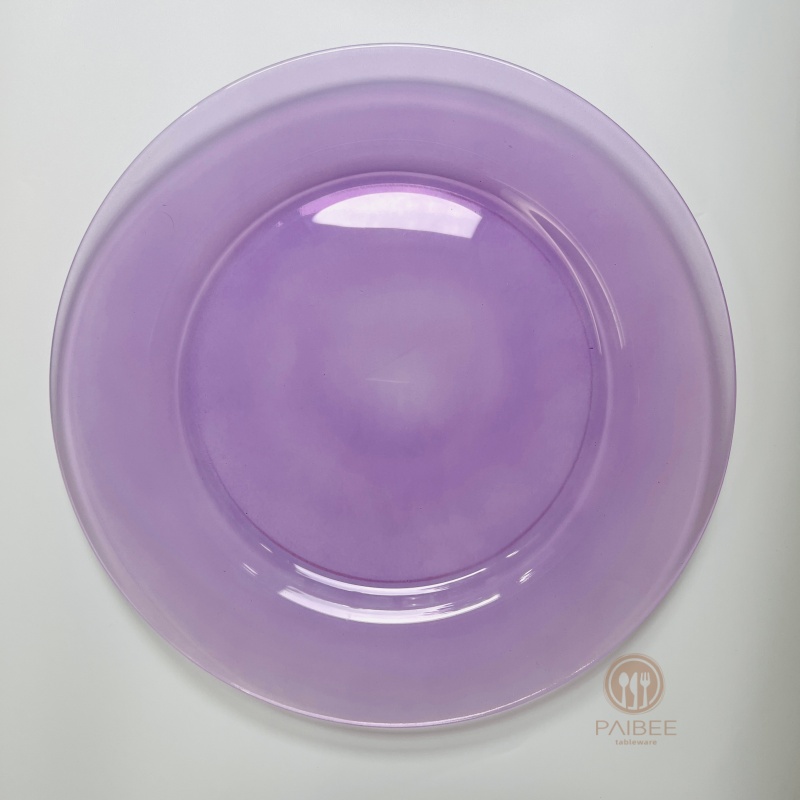 Multi-Color Solid Crystal Glass Charger Plate with Custom Options