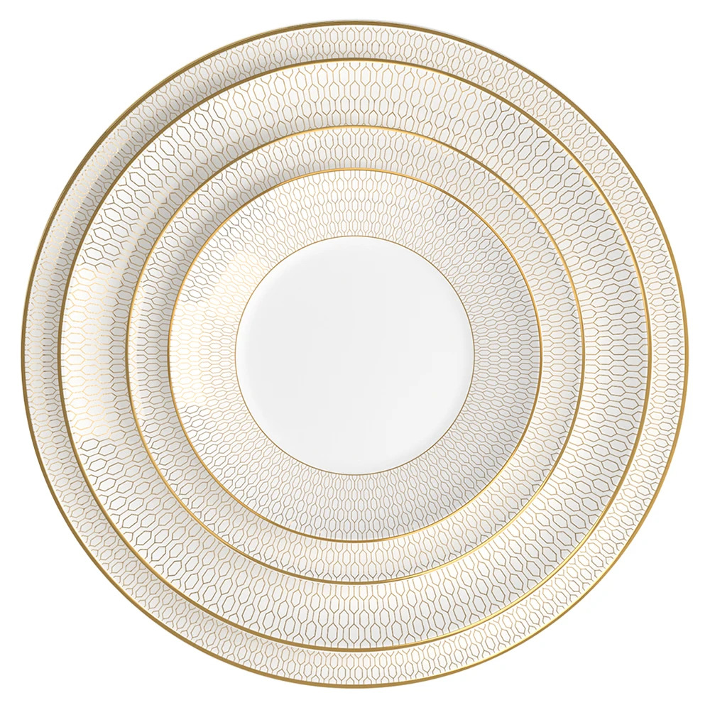 Wholesale Bone China Plate Set Restaurant Hotel Round Shape Dinnerware Sets Porcelain Plates Sets Dinnerware For Wedding