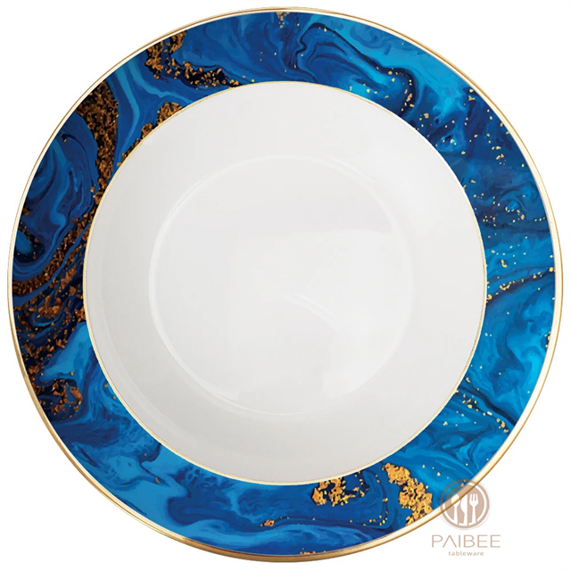 Art Blue Star River Ceramic Charger Plate 