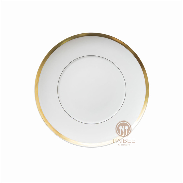 Luxury Gold-rimmed Bone China Plate