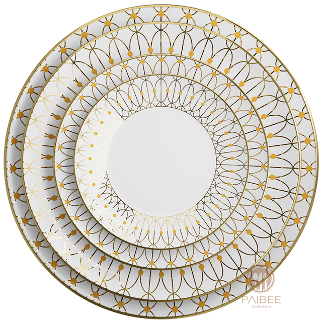 High-grade Gold-rimmed Light Luxury Bone China European Gold-rimmed Porcelain Smooth And Bright in Color