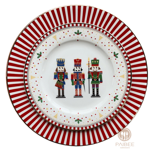 Walnut Adventure Christmas Dinner Plate Holiday Dinner Plate Bone China