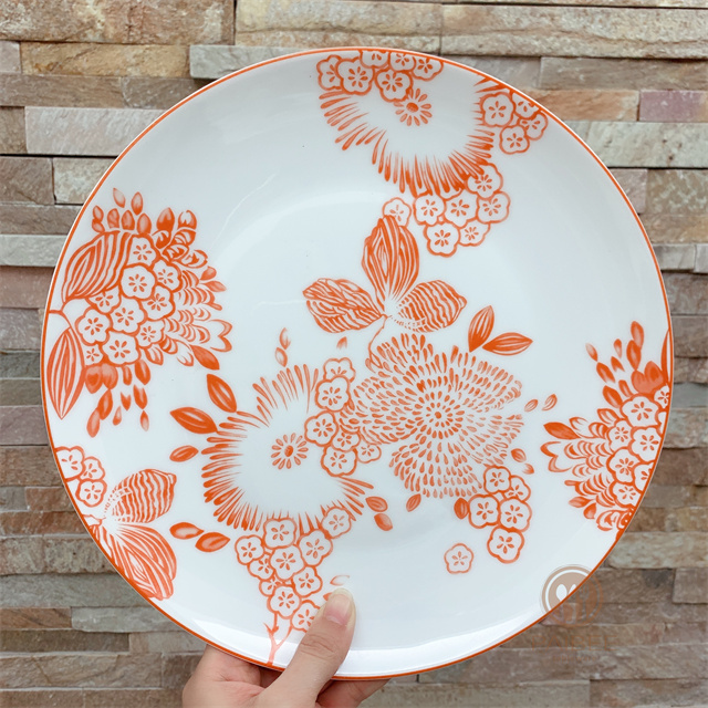 Retro Creative Japanese Style Flower High-end Ceramic Plate Bone China Plate