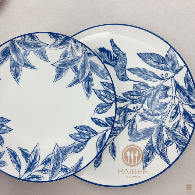 Sacred Bird & Blue Leaf Dinnerware Set Dinner Plate