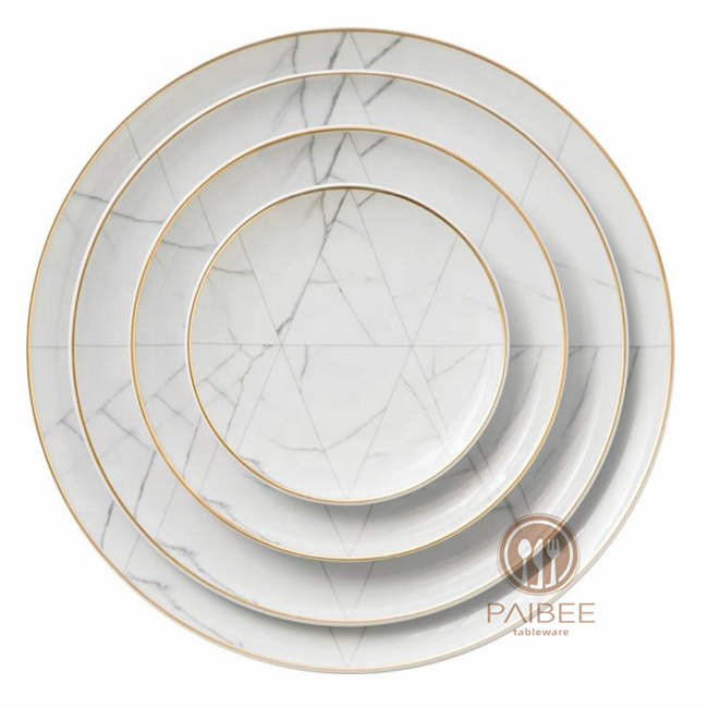 Marble Pattern Bone China Dinnerware