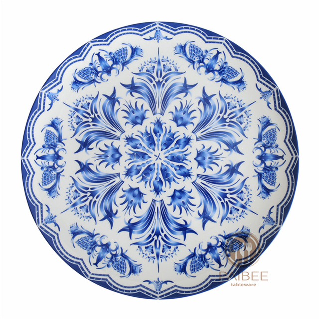 Lily Blue Dinner Plate for Wedding Party Paibee Tableware