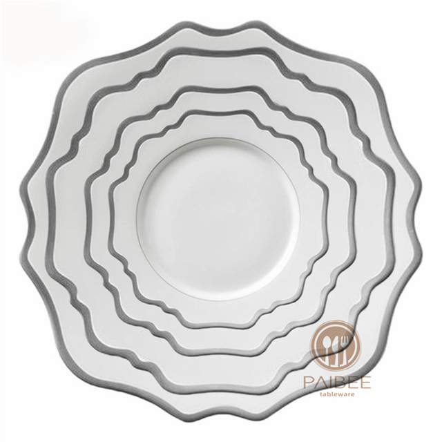 Platinum Flower Design Plate