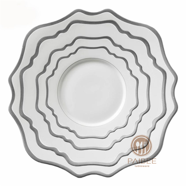 Platinum Flower Design Plate