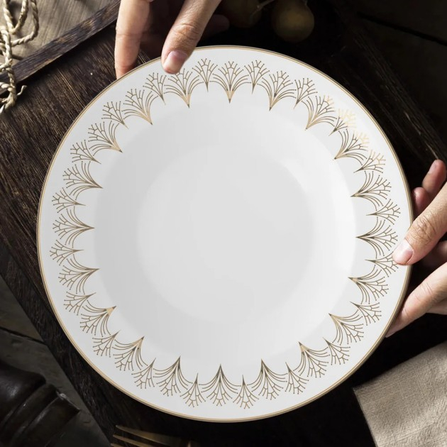Elegant Bone China Tea Services Dessert Dinner Plates Ceramic Porcelain Bone China Tableware Sets