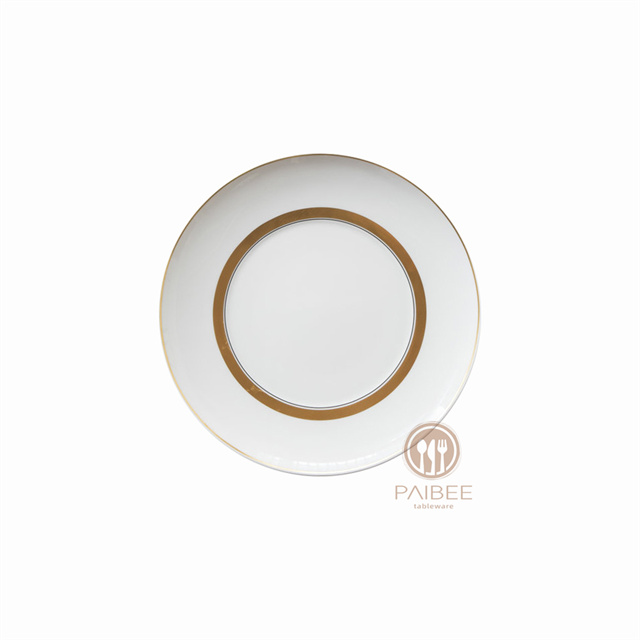 Luxury Gold-rimmed Bone China Plate