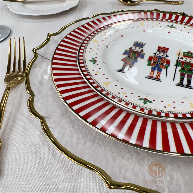 Walnut Adventure Christmas Dinner Plate Holiday Dinner Plate Bone China