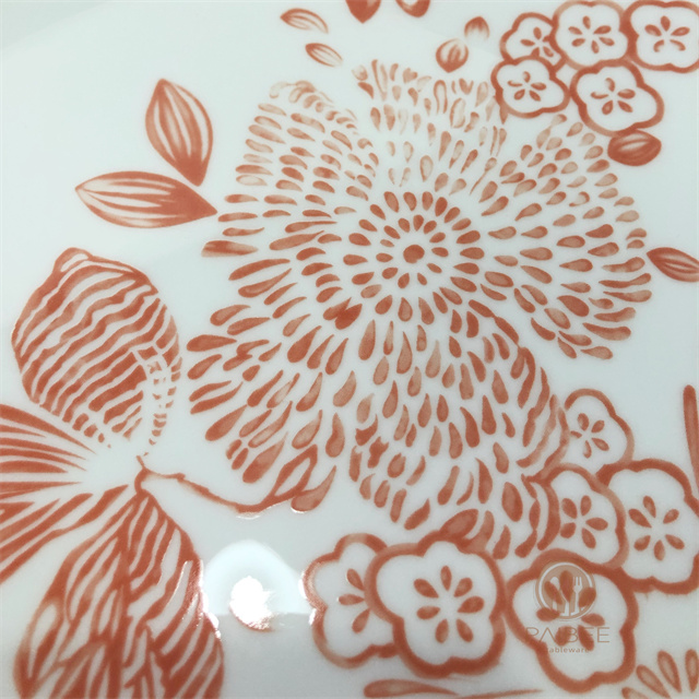 Retro Creative Japanese Style Flower High-end Ceramic Plate Bone China Plate