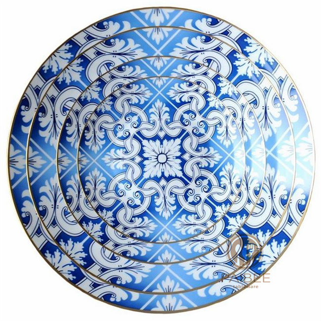 Blue and White Porcelain Series Ceramic Plate Paibee Tableware