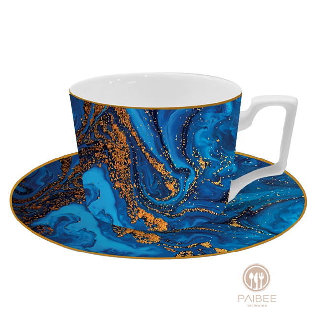 Art Blue Star River Ceramic Charger Plate 