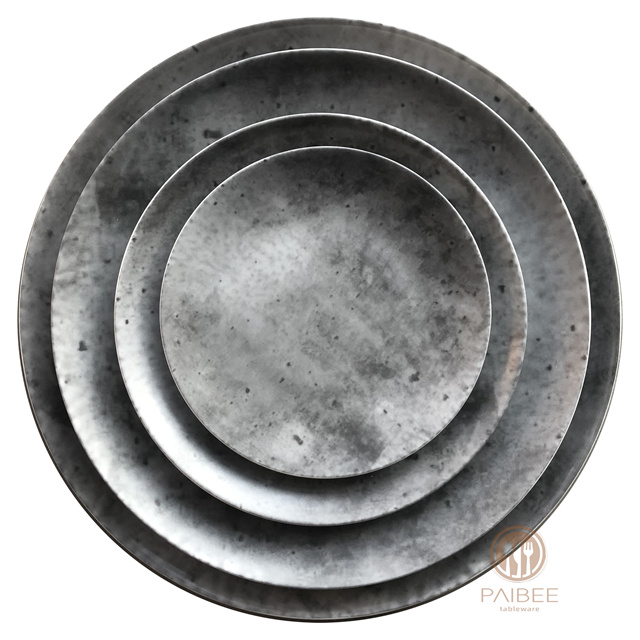 Vintage Cement Bone China Plate Hotel Creative Design Modern Industrial Style