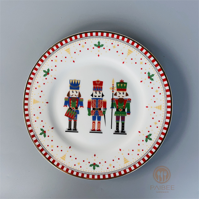 Walnut Adventure Christmas Dinner Plate Holiday Dinner Plate Bone China
