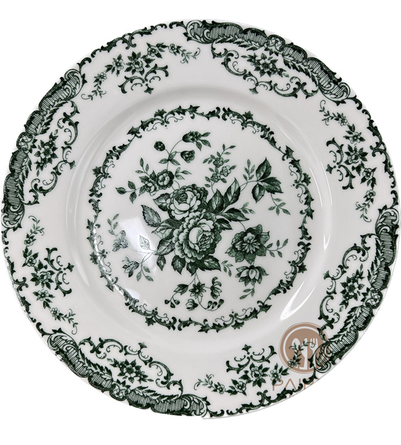 Olive Green Porcelain Plate Wedding Bone China Ceramic Plate Set